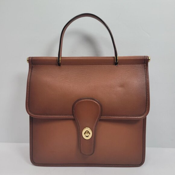 Coach Restored Willis Top Handle Women's Brass 1941 Glove Tanned Saddle Bag - Picture 1 of 11